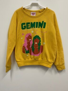 Midnight Rider Yellow "Gemini"  Crewneck Sweatshirt size XS